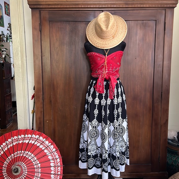 90s Y2K Fiesta Maxi Circle Skirt M - Picture 3 of 11